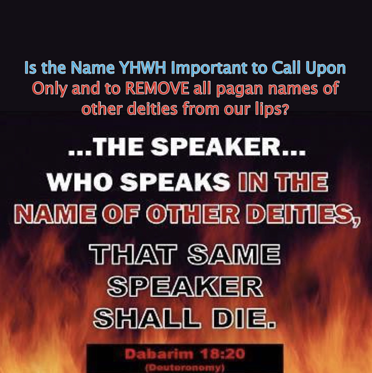 YHWH important speaker
